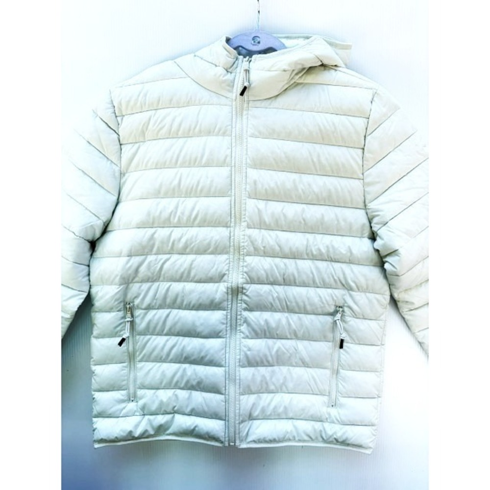 Aeropostale Jacket Womens L Puffer Off White Hooded Recycled Down Alternative